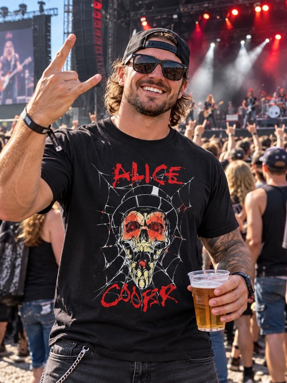 ALICE COOPER BAND TEE- (LARGE)